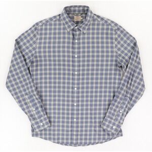 Faherty The Movement Shirt Mens Medium Blue Bear Canyon Plaid Blue Stretch